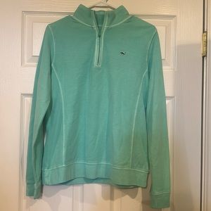 Vineyard Vines Aqua Half Zip Pull Over